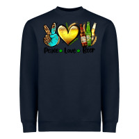 Navy peace love beer Heavyweight Sweatshirt - AdoDesignShop