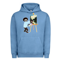 Pigment Pebble Blue bob sloth Urban Hoodie - linhVisuals