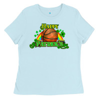 Baby Blue St. Patrick's Day Basketball Ladies Tee - HowdyJamesFarm