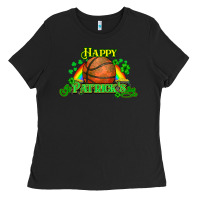 Black St. Patrick's Day Basketball Ladies Tee - HowdyJamesFarm