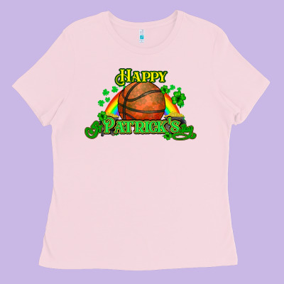 St. Patrick's Day Basketball Ladies Tee Designed By Howdyjamesfarm