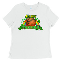 White St. Patrick's Day Basketball Ladies Tee - HowdyJamesFarm