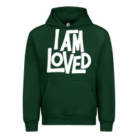Forest Green i am loved Urban Hoodie - linhVisuals