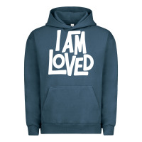 Pigment Midnight Navy i am loved Urban Hoodie - linhVisuals