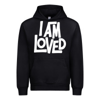 Black i am loved Urban Hoodie - linhVisuals