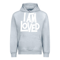Heather Grey i am loved Urban Hoodie - linhVisuals