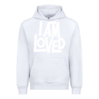 White i am loved Urban Hoodie - linhVisuals