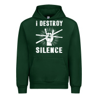 Forest Green i destroy silence drum set drummer gift Urban Hoodie - linhVisuals