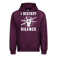I Destroy Silence Drum Set Drummer Gift Urban Hoodie | Teevron