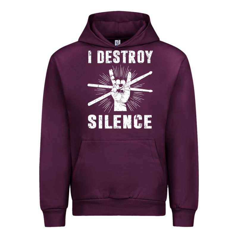 I Destroy Silence Drum Set Drummer Gift Urban Hoodie by linhVisuals | Teevron