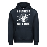 Navy i destroy silence drum set drummer gift Urban Hoodie - linhVisuals