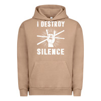 Pigment Burro i destroy silence drum set drummer gift Urban Hoodie - linhVisuals