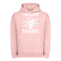 Pigment Salmon i destroy silence drum set drummer gift Urban Hoodie - linhVisuals