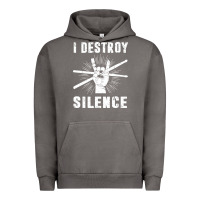 Pigment Tornado i destroy silence drum set drummer gift Urban Hoodie - linhVisuals