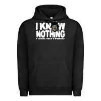 Pigment Black i know nothing Urban Hoodie - linhVisuals