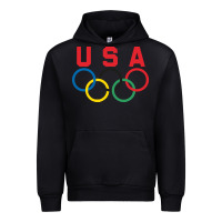 Black OLYMPIC RINGS Urban Hoodie - linhVisuals