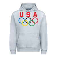 Heather Grey OLYMPIC RINGS Urban Hoodie - linhVisuals