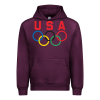 Mauve Wine OLYMPIC RINGS Urban Hoodie - linhVisuals