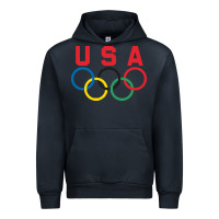 Navy OLYMPIC RINGS Urban Hoodie - linhVisuals