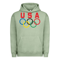 Pigment Oil Green OLYMPIC RINGS Urban Hoodie - linhVisuals