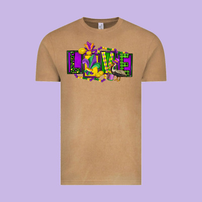 Mardi Gras Love Vintage Tee Designed By Fadigitalartstudio