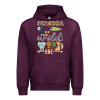 Mauve Wine grandma of the wild one zoo mother birthday safari jungle long sleeve Urban Hoodie - linhVisuals