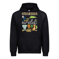 Black grandma of the wild one zoo mother birthday safari jungle long sleeve Urban Hoodie - linhVisuals