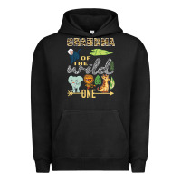 Pigment Black grandma of the wild one zoo mother birthday safari jungle long sleeve Urban Hoodie - linhVisuals