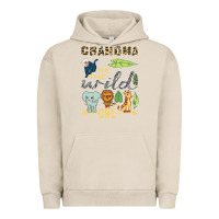 Pigment French Oak grandma of the wild one zoo mother birthday safari jungle long sleeve Urban Hoodie - linhVisuals