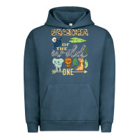 Pigment Midnight Navy grandma of the wild one zoo mother birthday safari jungle long sleeve Urban Hoodie - linhVisuals