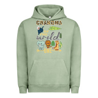 Pigment Oil Green grandma of the wild one zoo mother birthday safari jungle long sleeve Urban Hoodie - linhVisuals