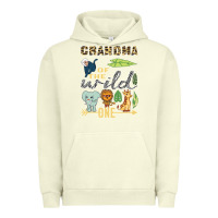 Pigment Pistachio grandma of the wild one zoo mother birthday safari jungle long sleeve Urban Hoodie - linhVisuals