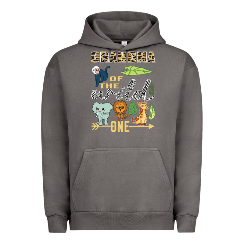 Grandma Of The Wild One Zoo Mother Birthday Safari Jungle Long Sleeve Urban Hoodie by linhVisuals | Teevron