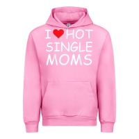 Fuchsia Pink i love hot single moms tee red heart hot mother milf mommy t shirt Urban Hoodie - linhVisuals