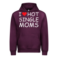 Mauve Wine i love hot single moms tee red heart hot mother milf mommy t shirt Urban Hoodie - linhVisuals