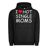 Pigment Black i love hot single moms tee red heart hot mother milf mommy t shirt Urban Hoodie - linhVisuals