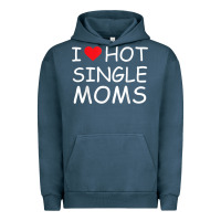 Pigment Midnight Navy i love hot single moms tee red heart hot mother milf mommy t shirt Urban Hoodie - linhVisuals