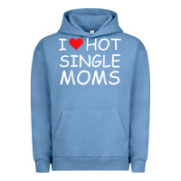 Pigment Pebble Blue i love hot single moms tee red heart hot mother milf mommy t shirt Urban Hoodie - linhVisuals