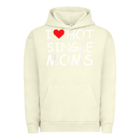 Pigment Pistachio i love hot single moms tee red heart hot mother milf mommy t shirt Urban Hoodie - linhVisuals