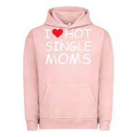 Pigment Salmon i love hot single moms tee red heart hot mother milf mommy t shirt Urban Hoodie - linhVisuals