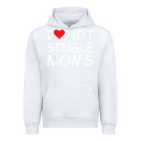 White i love hot single moms tee red heart hot mother milf mommy t shirt Urban Hoodie - linhVisuals