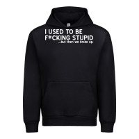 Black i used to be f cking stupid Urban Hoodie - linhVisuals