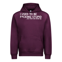 Mauve Wine i used to be f cking stupid Urban Hoodie - linhVisuals
