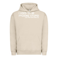 Pigment French Oak i used to be f cking stupid Urban Hoodie - linhVisuals
