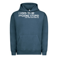 Pigment Midnight Navy i used to be f cking stupid Urban Hoodie - linhVisuals
