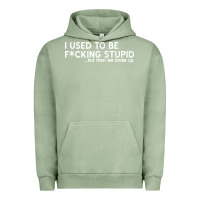 Pigment Oil Green i used to be f cking stupid Urban Hoodie - linhVisuals