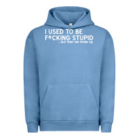 Pigment Pebble Blue i used to be f cking stupid Urban Hoodie - linhVisuals