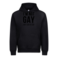 Black i'm not gay but $20 is $20 (white) Urban Hoodie - linhVisuals
