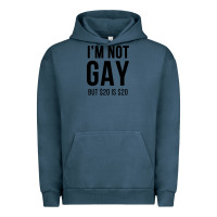 Pigment Midnight Navy i'm not gay but $20 is $20 (white) Urban Hoodie - linhVisuals