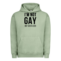 Pigment Oil Green i'm not gay but $20 is $20 (white) Urban Hoodie - linhVisuals